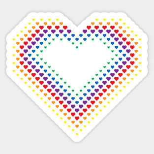 Halftone Heart Shaped Dots Rainbow Color Sticker